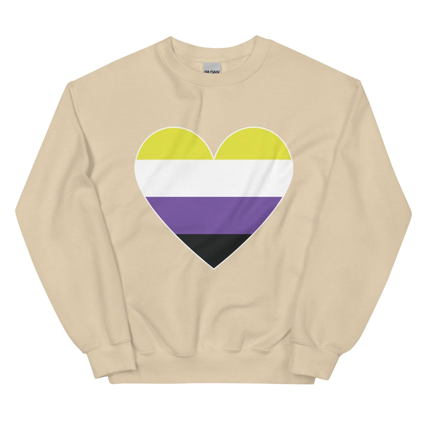 Nonbinary Heart Sweatshirt - Crewneck Sweatshirt - Free 2 B