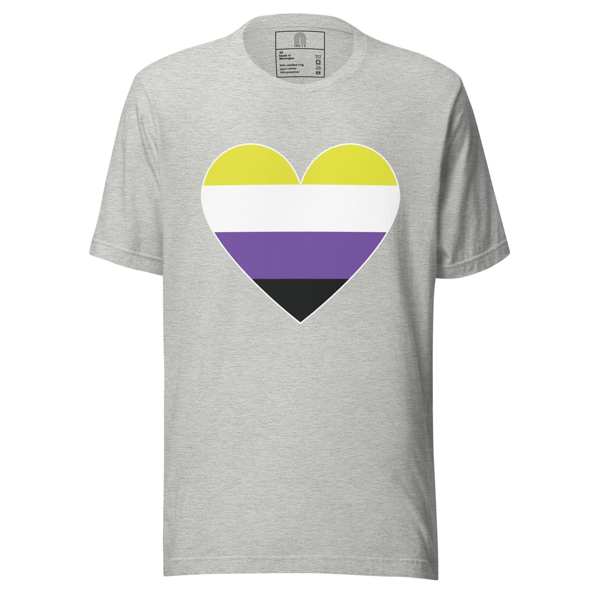 Nonbinary Heart T-Shirt - T Shirt - Free 2 B