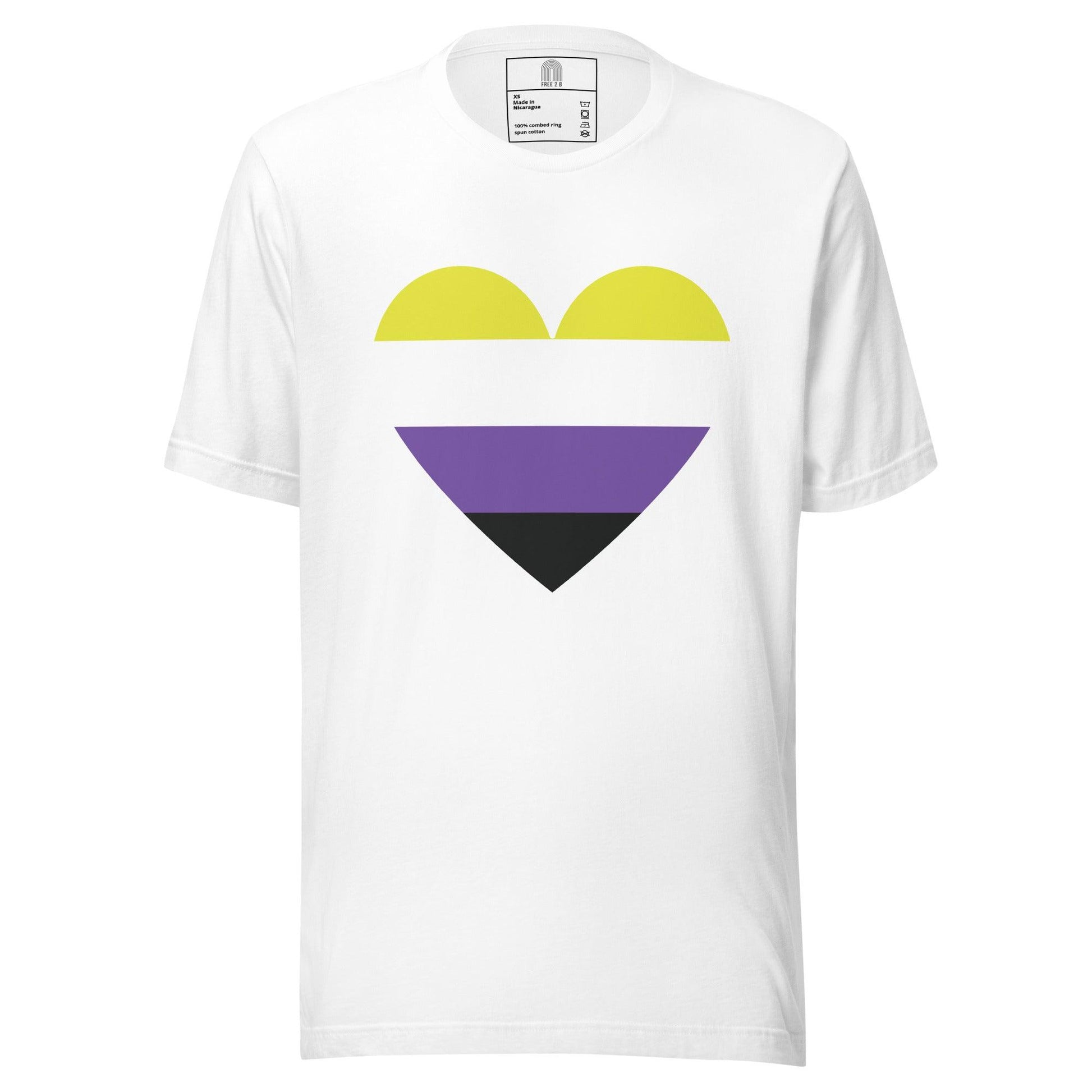 Nonbinary Heart T-Shirt - T Shirt - Free 2 B