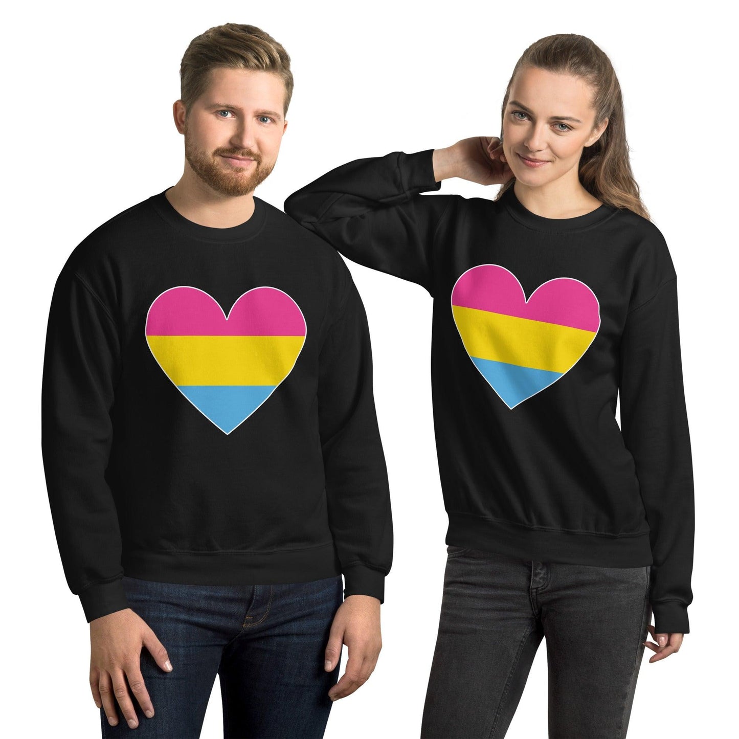 Pansexual Heart Sweatshirt - Crewneck Sweatshirt - Free 2 B