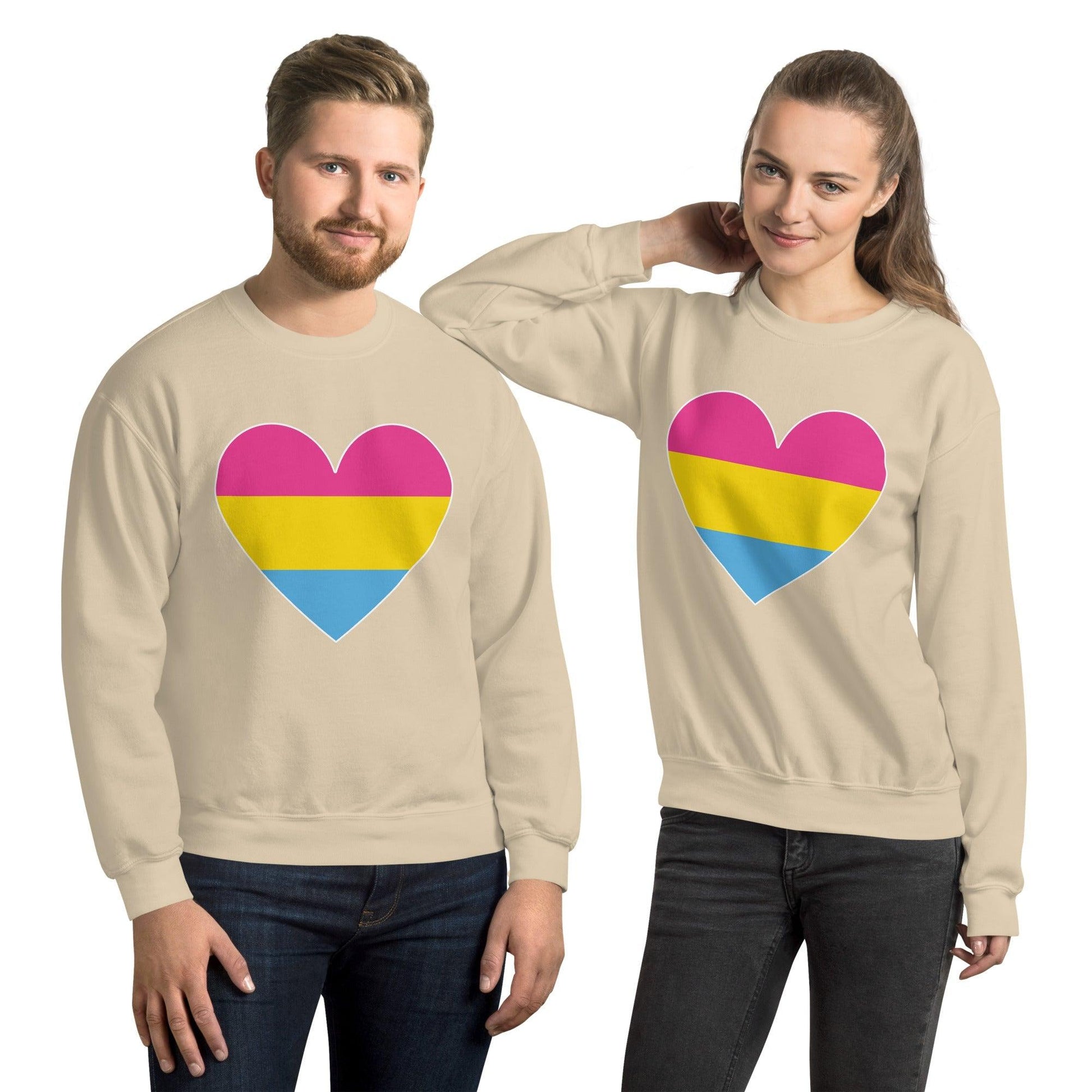 Pansexual Heart Sweatshirt - Crewneck Sweatshirt - Free 2 B