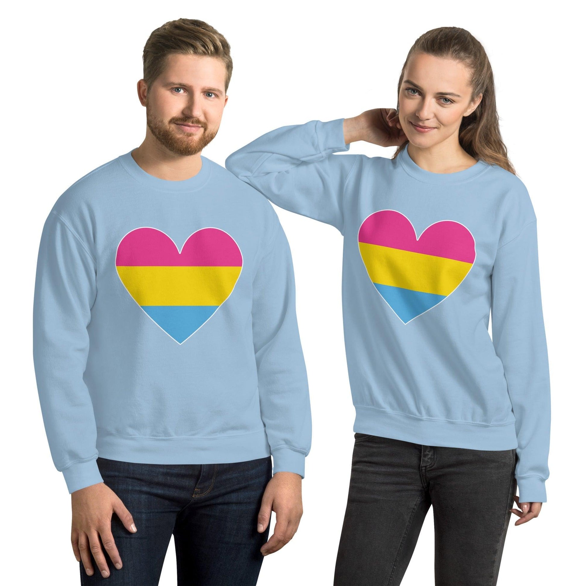 Pansexual Heart Sweatshirt - Crewneck Sweatshirt - Free 2 B