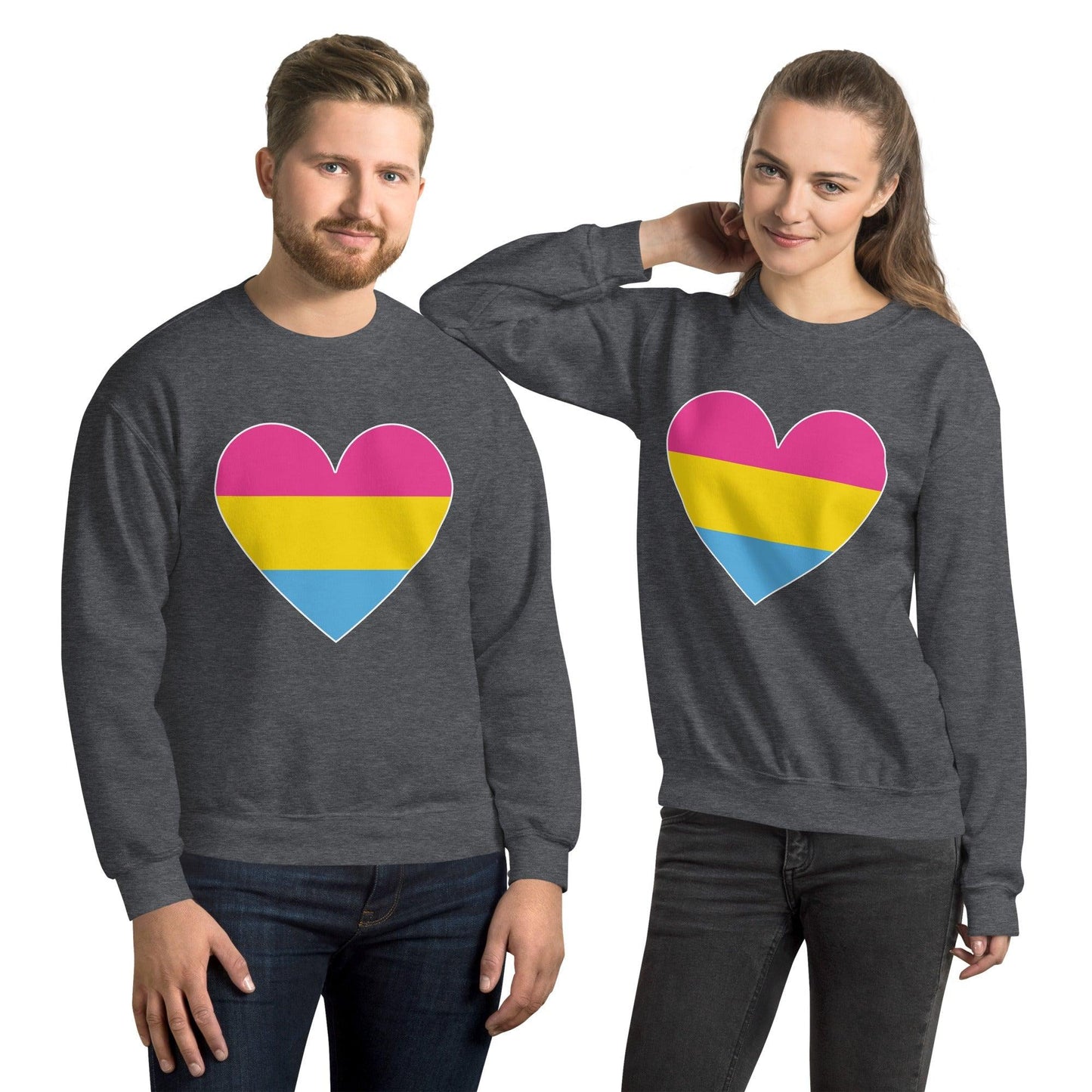 Pansexual Heart Sweatshirt - Crewneck Sweatshirt - Free 2 B