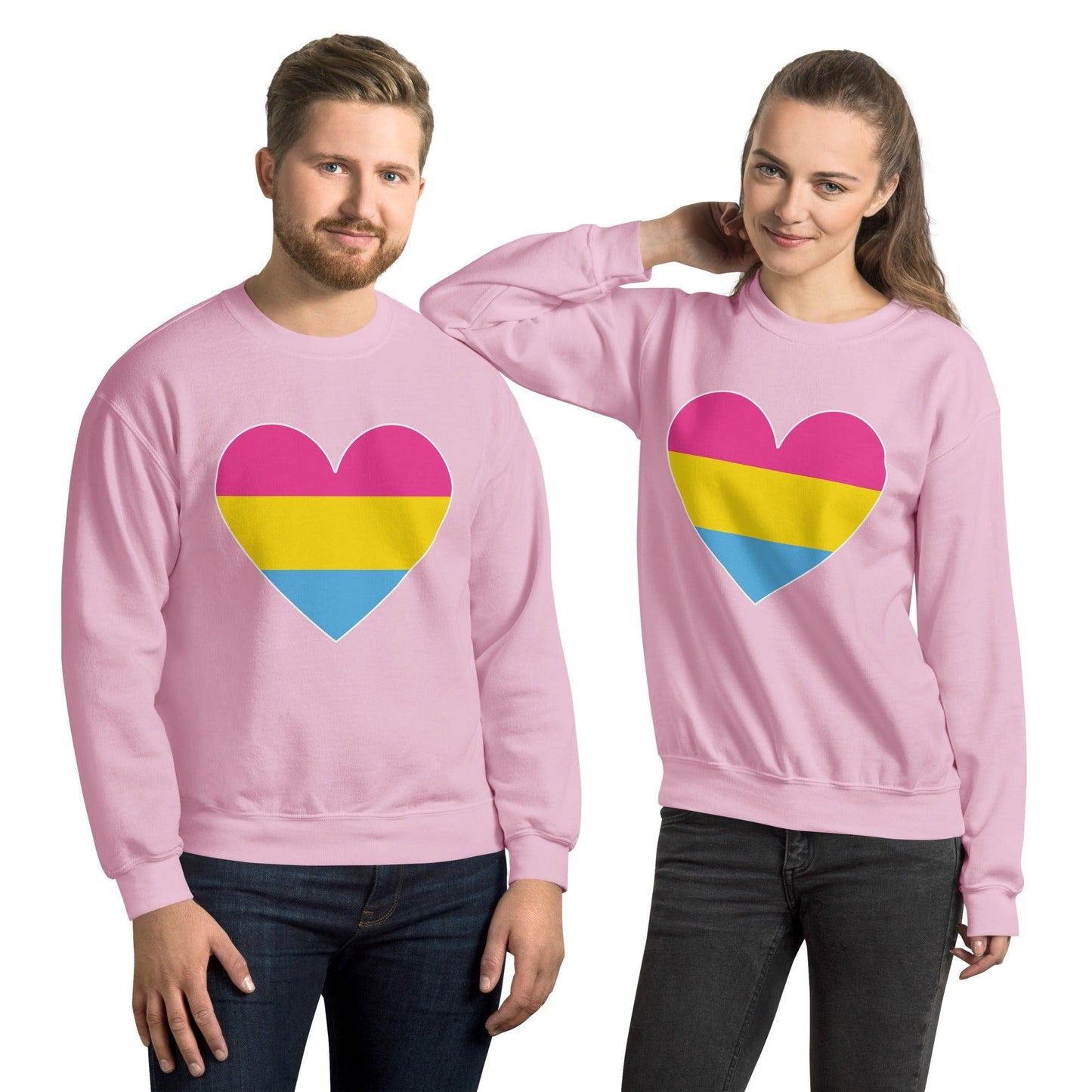 Pansexual Heart Sweatshirt - Crewneck Sweatshirt - Free 2 B