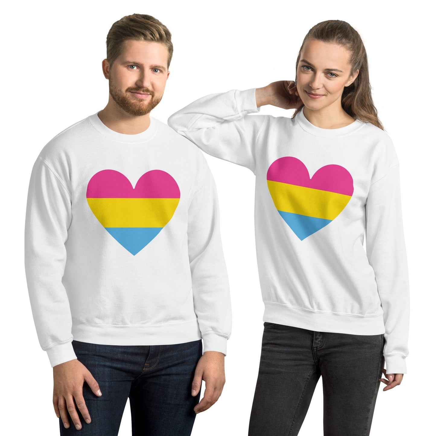 Pansexual Heart Sweatshirt - Crewneck Sweatshirt - Free 2 B