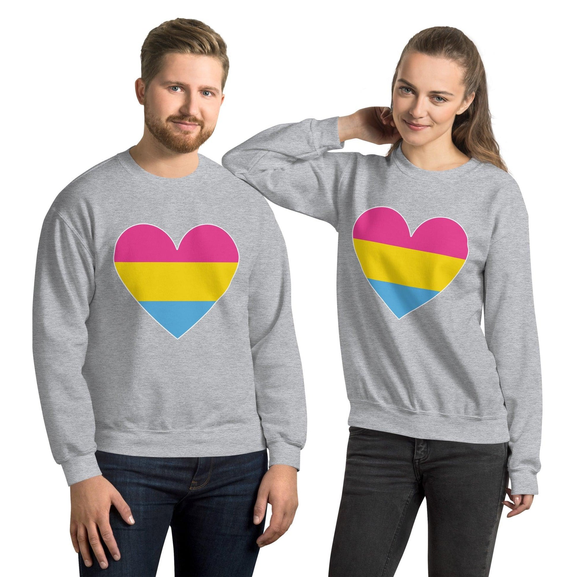 Pansexual Heart Sweatshirt - Crewneck Sweatshirt - Free 2 B