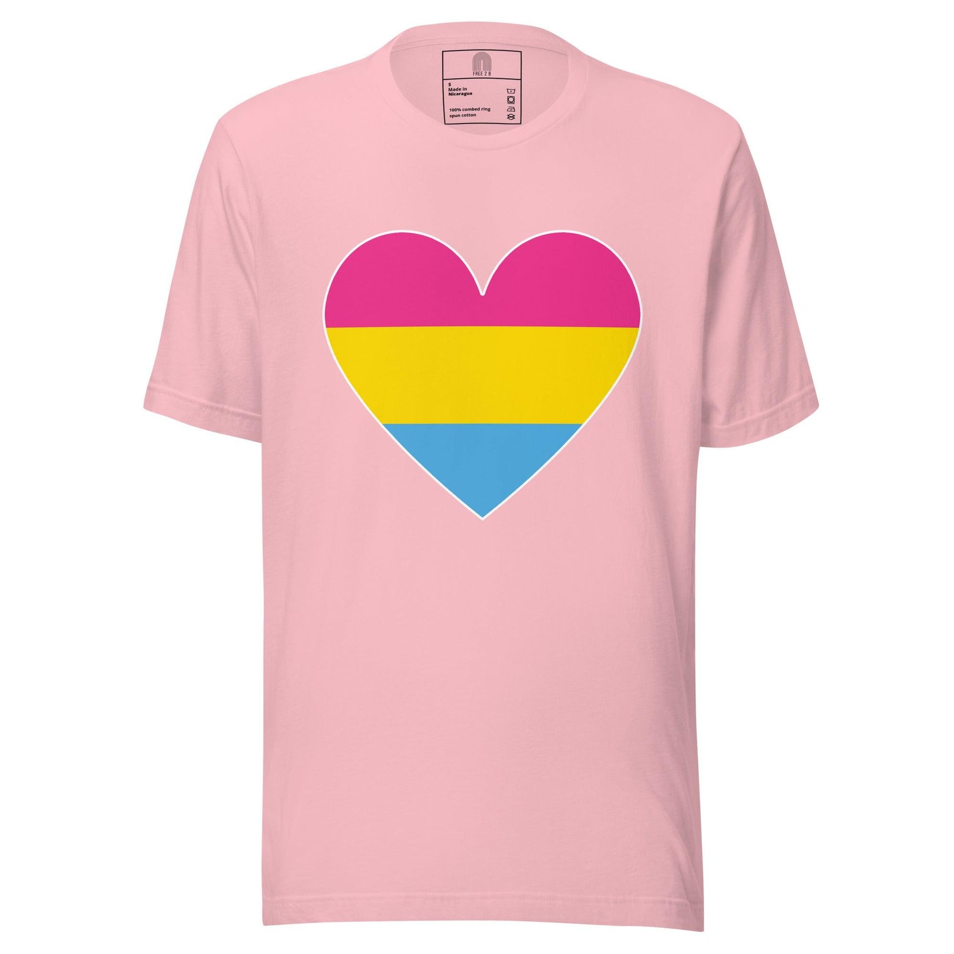 Pansexual Heart T-Shirt - T Shirt - Free 2 B