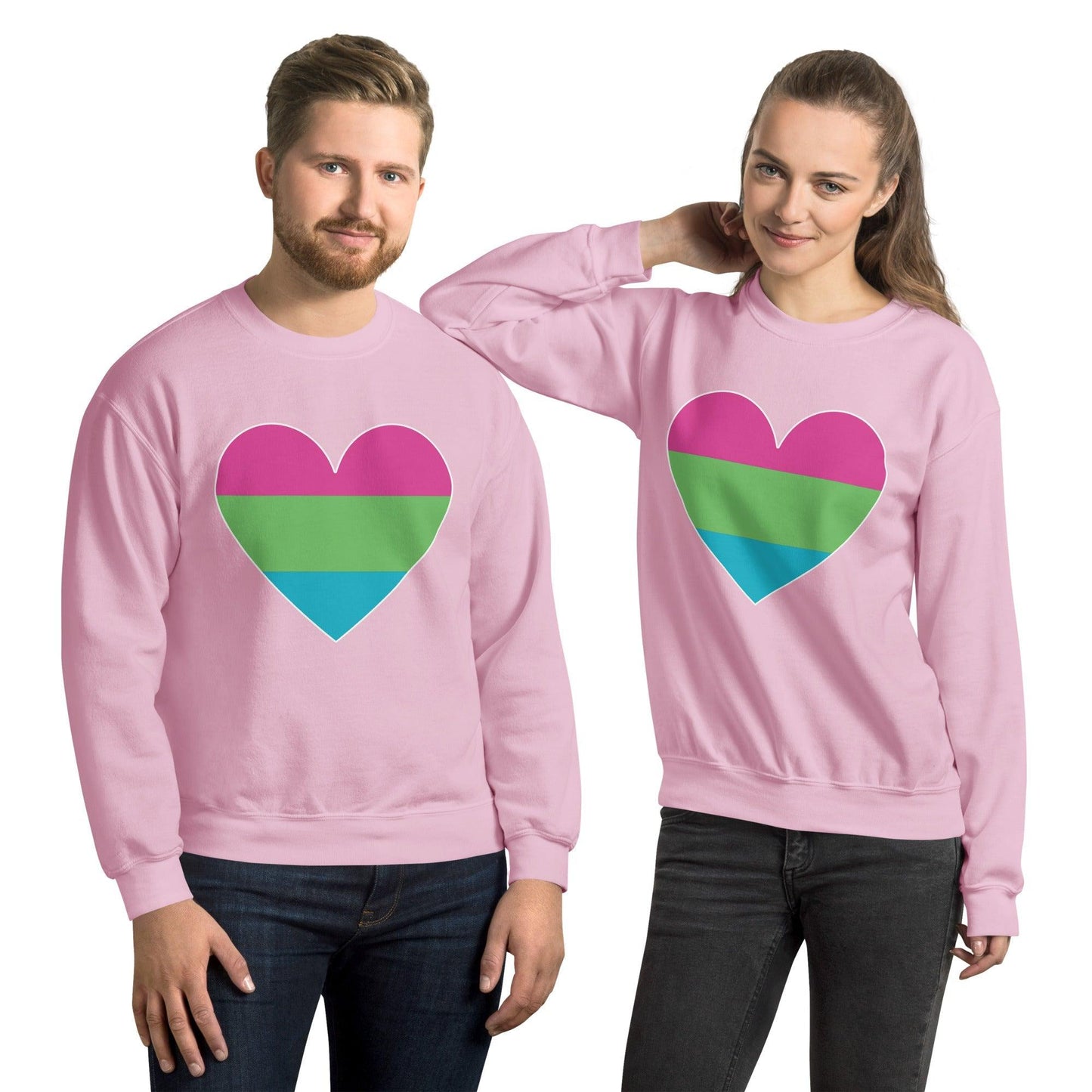 Polysexual Heart Sweatshirt - Crewneck Sweatshirt - Free 2 B