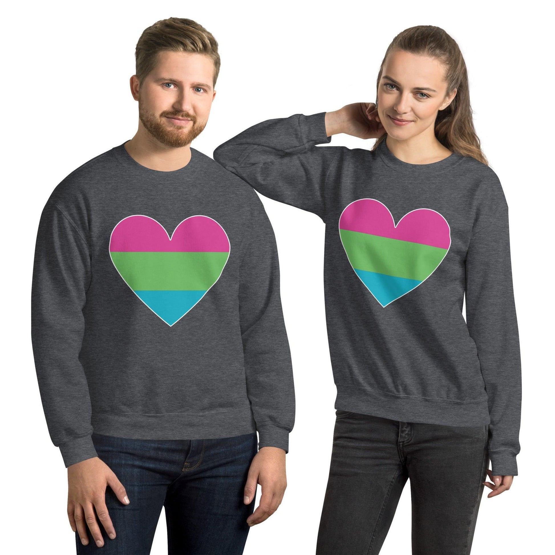 Polysexual Heart Sweatshirt - Crewneck Sweatshirt - Free 2 B