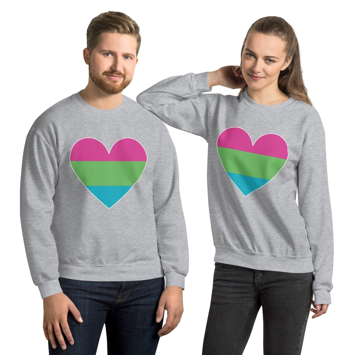 Polysexual Heart Sweatshirt - Crewneck Sweatshirt - Free 2 B