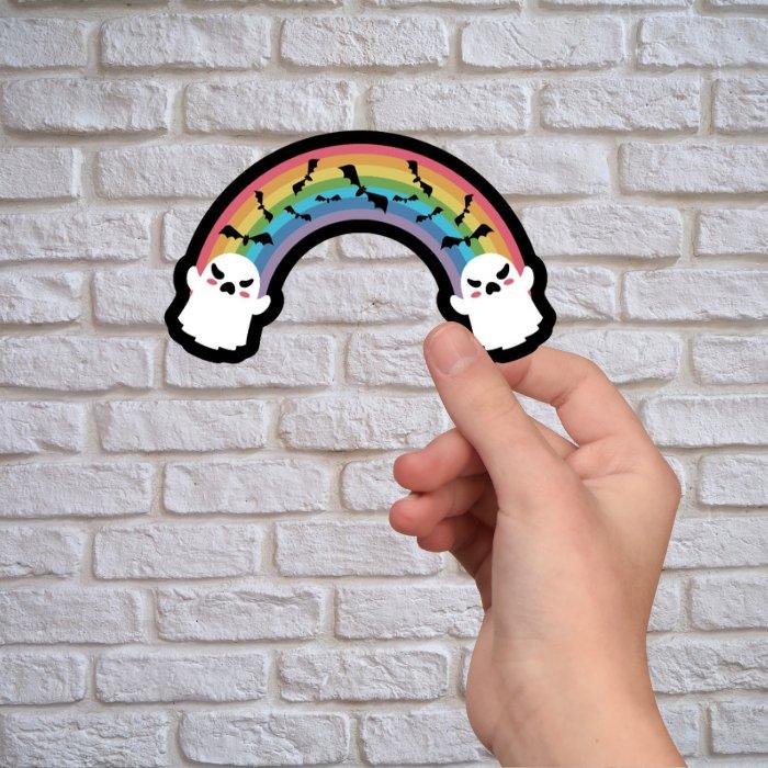 Prideful Ghostly Rainbow Sticker - Sticker - Free 2 B