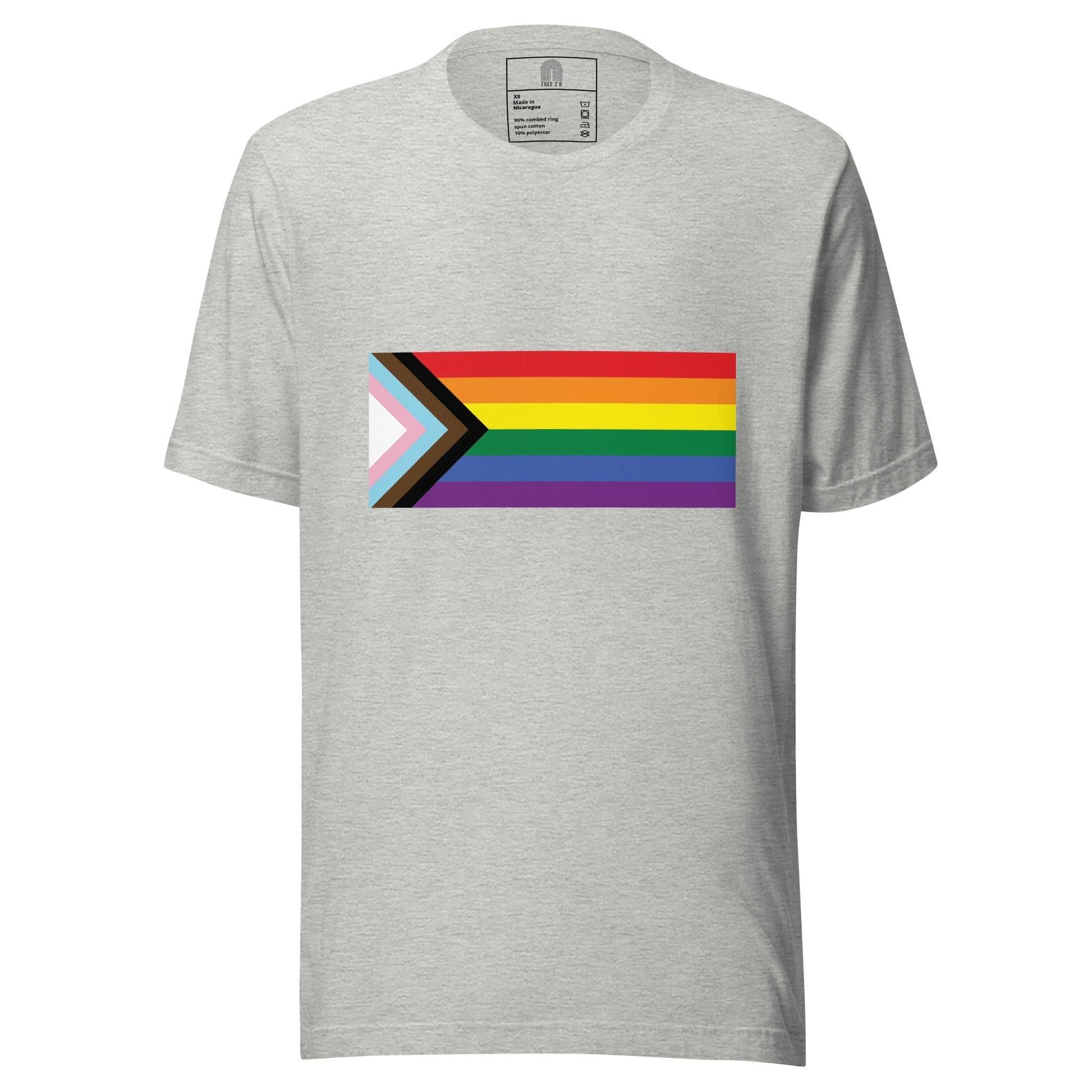 Progress Pride Flag T-Shirt - T Shirt - Free 2 B