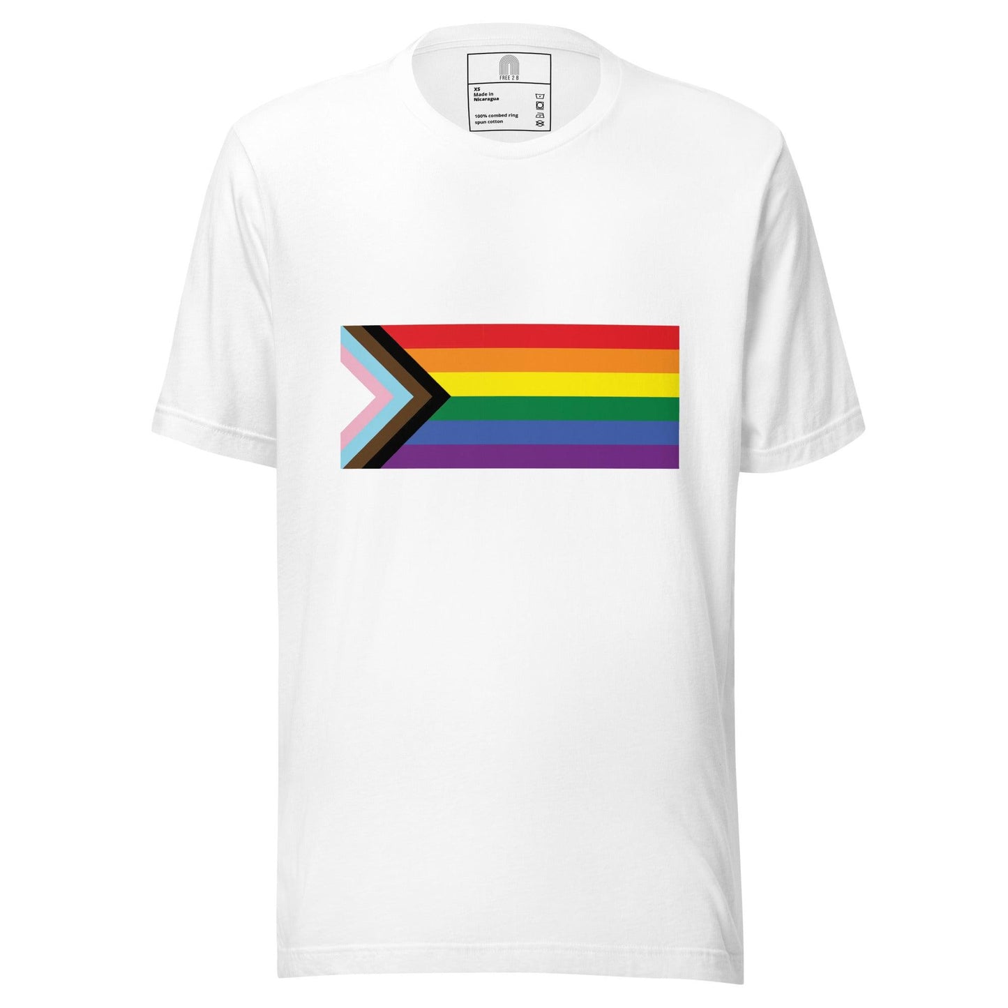 Progress Pride Flag T-Shirt - T Shirt - Free 2 B