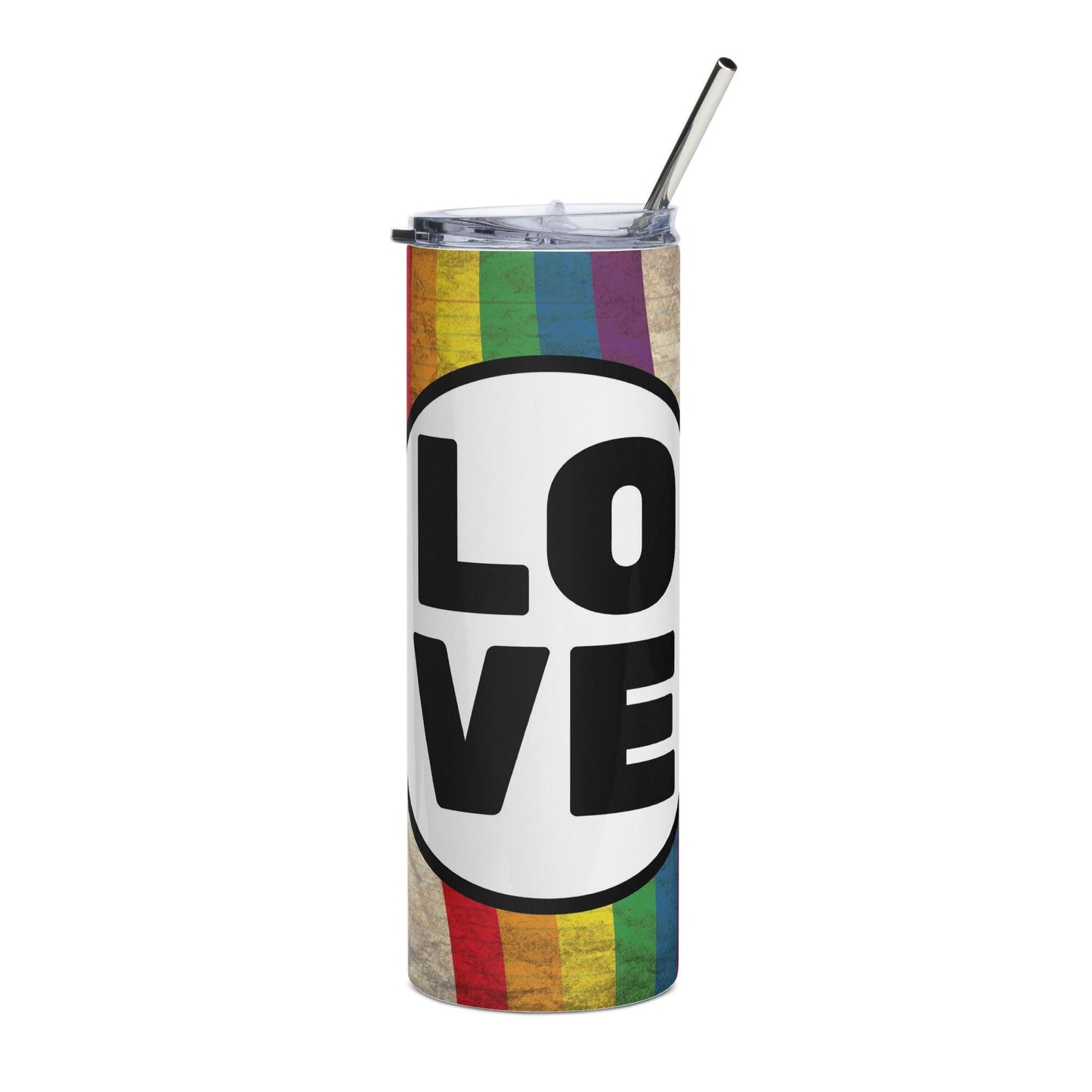 Rainbow "LOVE" Tumbler - Tumbler - Free 2 B