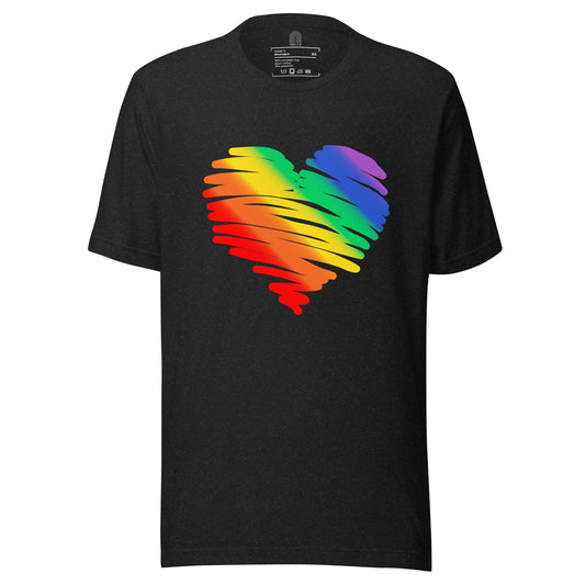 Rainbow Watercolor Heart T-Shirt - T Shirt - Free 2 B