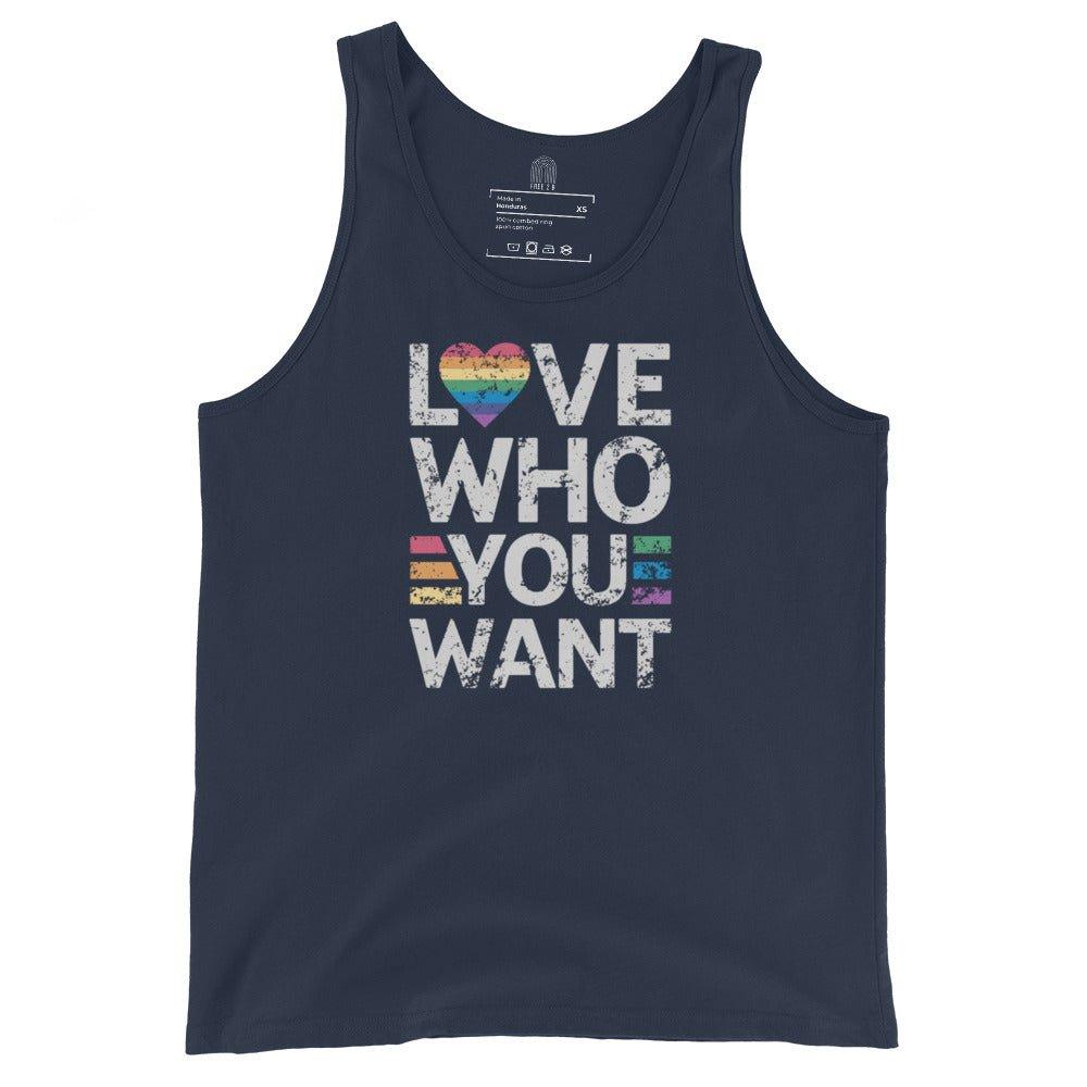 Retro "Love Who You Want" Tank Top - Tank Top - Free 2 B