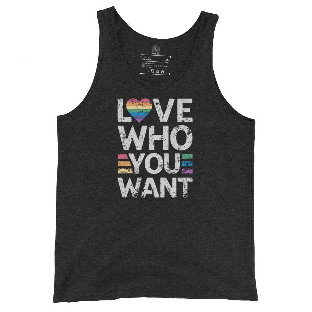 Retro "Love Who You Want" Tank Top - Tank Top - Free 2 B