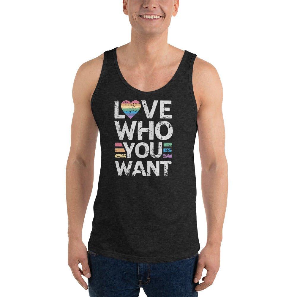 Retro "Love Who You Want" Tank Top - Tank Top - Free 2 B