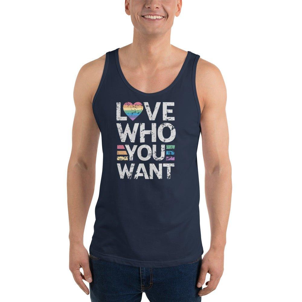 Retro "Love Who You Want" Tank Top - Tank Top - Free 2 B