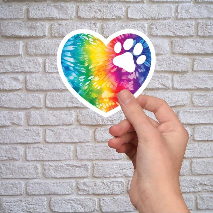 Tie-Dye Paws of Affection Sticker - Sticker - Free 2 B