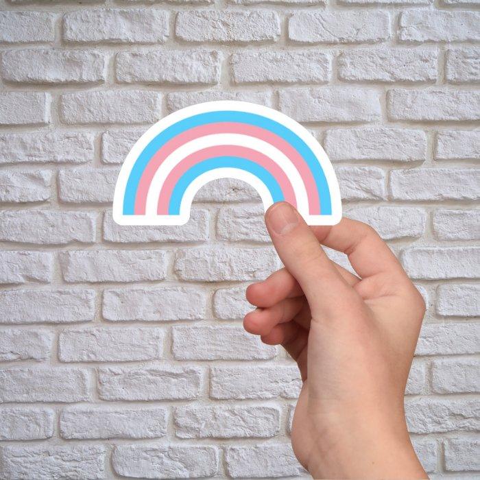 Trans Pride Rainbow Sticker - Sticker - Free 2 B